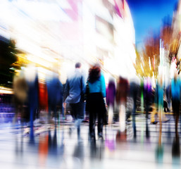 Business People Rush Hour Walking Commuting City Concept