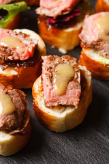 canape with beef meat