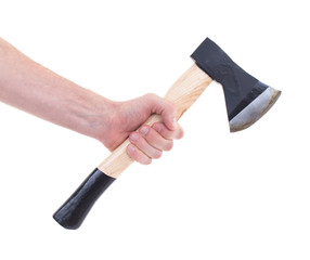 Hand holding a modern axe