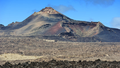 volcanic landscape at  Lanzarote Island, Canary Islands, Spain