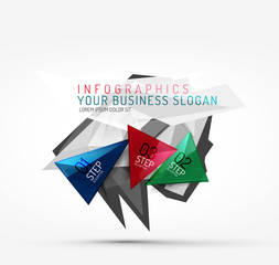 Modern polygonal origami paper infographics