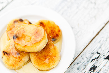 Delicious homemade cheese pancakes