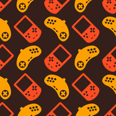 seamless background with game consoles for your design © drutska