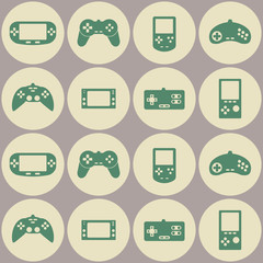 seamless background with game consoles for your design