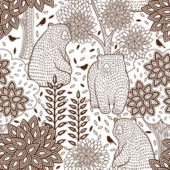 Printed kitchen splashbacks Forest animals Autumn forest seamless pattern
