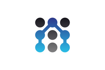 A letter dots technology logo