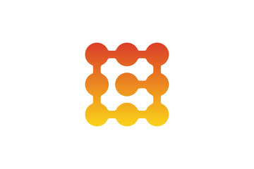 B letter dots technology logo