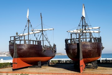 Naklejka premium Caravels view from the stern