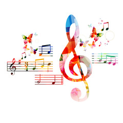 Colorful G-clef background