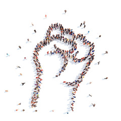 People in the form of an abstract symbol business.