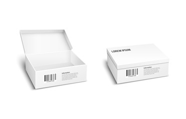 Two white vector packages or boxes