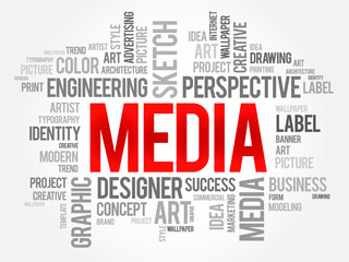 MEDIA word cloud, business concept