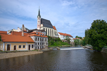 Fototapeta na wymiar St. Vitus Church in Cesky Krumlov, Czech Republic