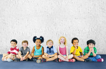 Children Kids Happiness Multiethnic Group Cheerful Concept
