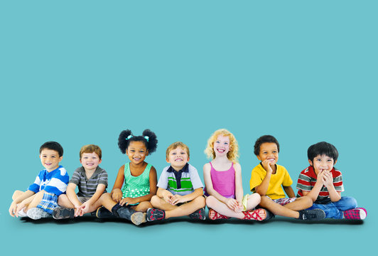 Children Kids Happiness Multiethnic Group Cheerful Concept