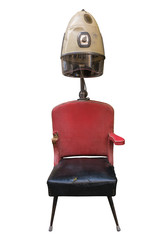 Vintage Retro Barber Hair Dryer And Chair