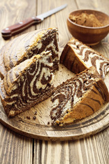 Cake with cocoa  powder