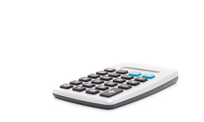 Standard calculator. All on white background.