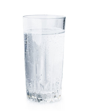 glass of mineral water bubbles