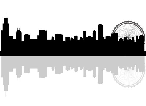 silhouette chicago city