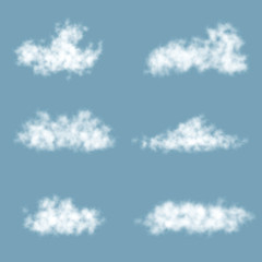 Vector Transparency Gradient Clouds Set