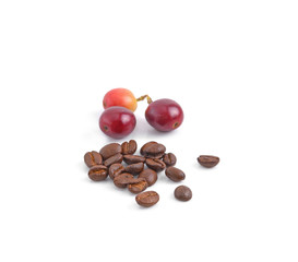 coffee beans on white background.