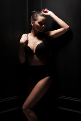 Obraz premium silhouette of a sexy woman in lingerie