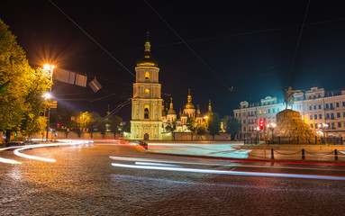 Saint Michael Monastery in Kiev at night