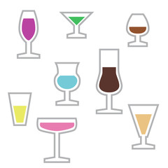 Colorful icon of stemwares