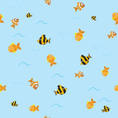 seamless pattern with fishes. vector