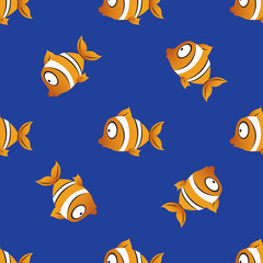 Naklejka premium seamless pattern fishes. vector background