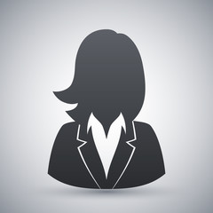 Vector user icon of woman in business suit