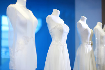 Wedding dresses on a mannequins