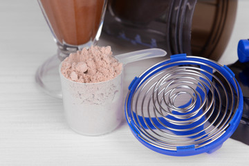 Whey protein powder with shake and plastic shaker