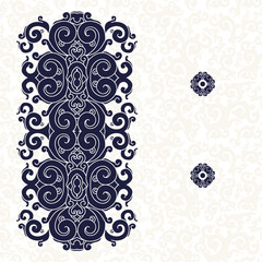 Blue seamless pattern, white background.