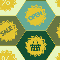 seamless background with shopping icons