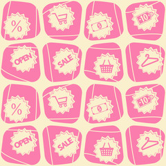 seamless background with shopping icons