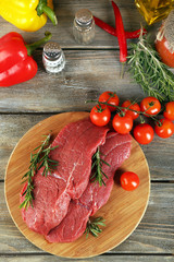 Raw beef steak