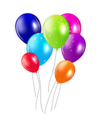 Set of Colored Balloons, Vector Illustration.