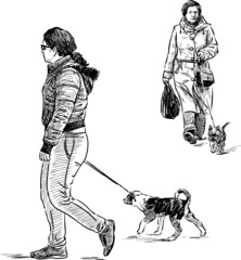 women with the dogs