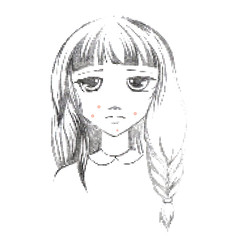 Teenage girl with a pimple