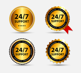 Vector 24/7 SUPPORT Sign, Label Template