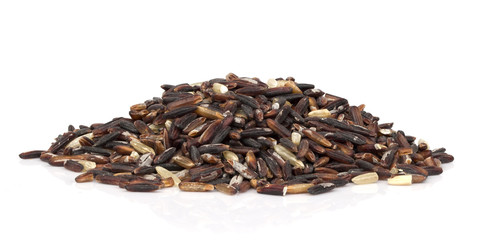 Brown Diet Rice on White background