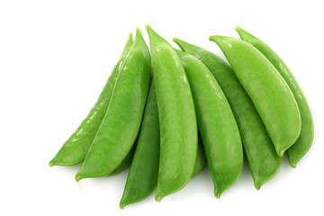 bunch of sugar snaps on a white background © tpzijl