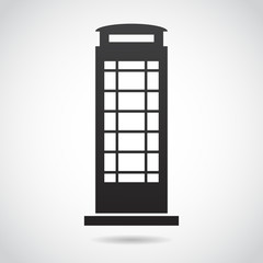 Phone booth vector icon.