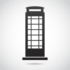 Phone booth vector icon.