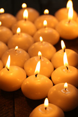 Burning candles close-up