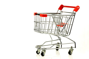 empty shopping cart on a white background