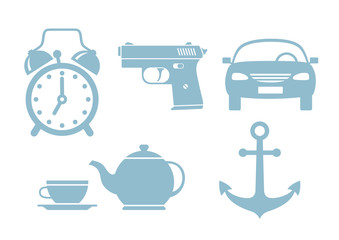 Icons on white background