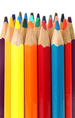 crayons on a white background